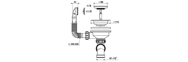 Сифон AQF-001V Graphite