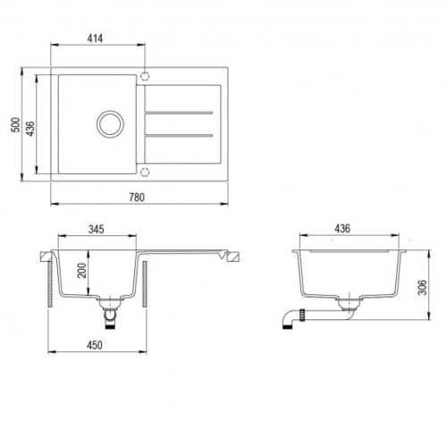 Aquasanita Tesa SQT101 Mocha warm 114 | № 7801 | 780 x 500 мм